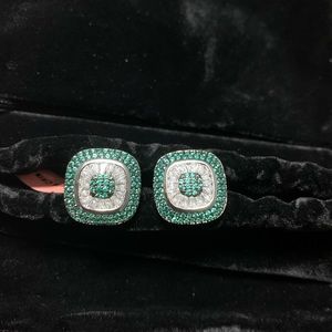 Jewelry - Simulated Green and White diamond stud earrings Jewelry - Simulated Green and White diamond stud earrings